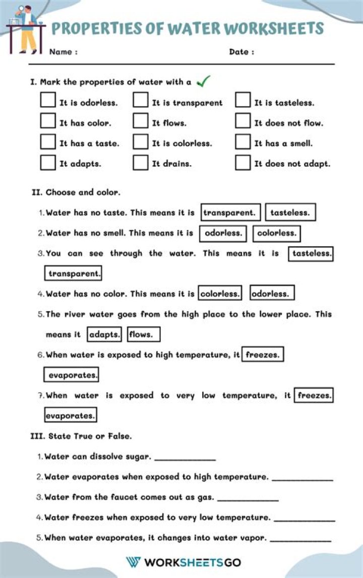 Properties of Water: Essential Questions & Answers in PDF