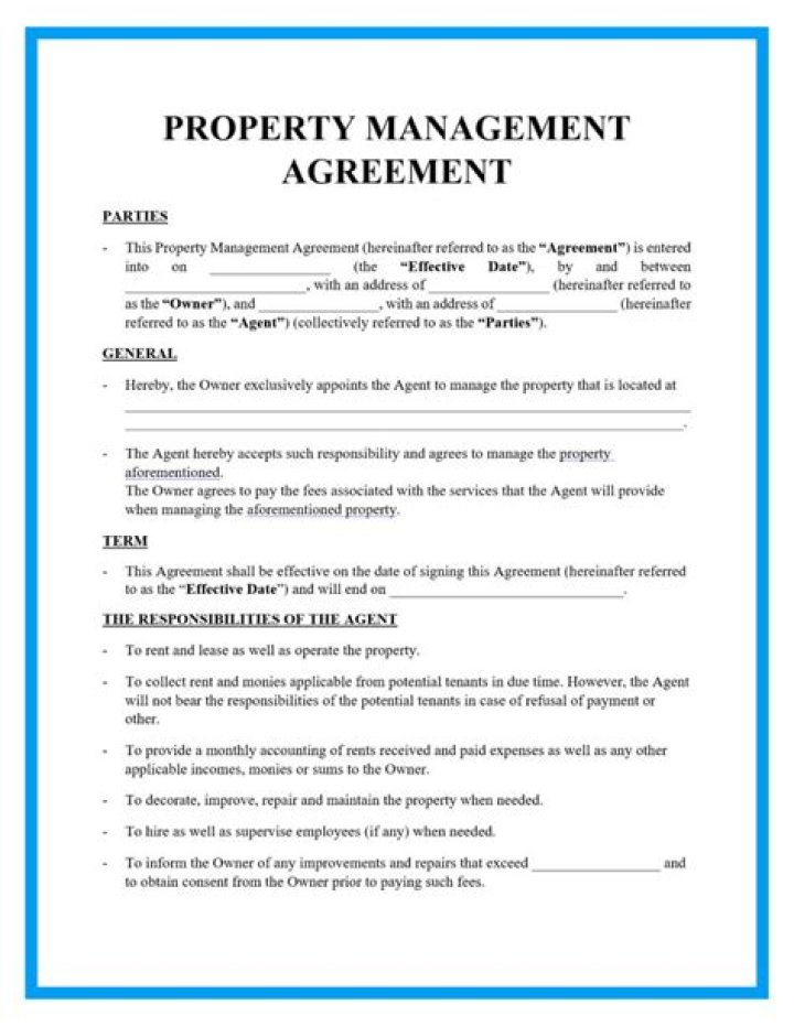 Download Property Management Agreement Form PDF Quickly