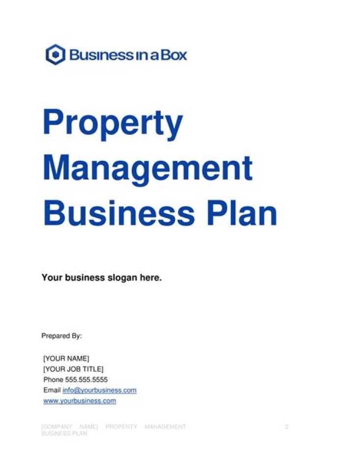 Professional Property Management Company Business Plan PDF for Success