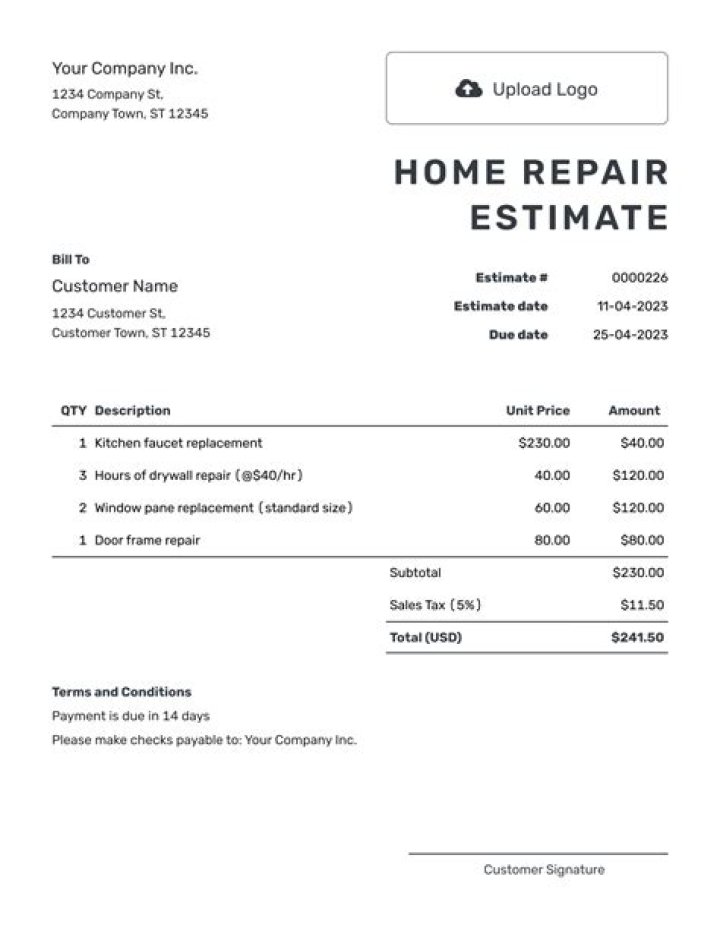 Download Free Property Repair Estimate Sheet PDF Instantly