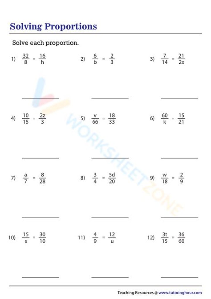 Proportion Problems Worksheet with Answers PDF – Download Now