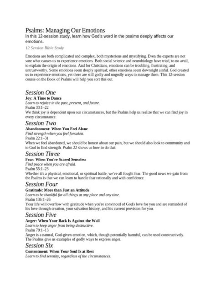 Managing Emotions with the Psalms: A PDF Guide to Inner Peace