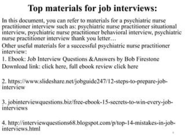 Psychiatric Nurse Practitioner Interview Questions & Answers PDF