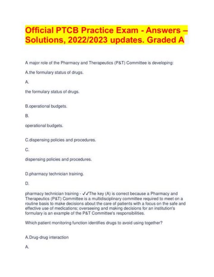 PTCB Practice Test & Answers PDF Free Download with Instant Results