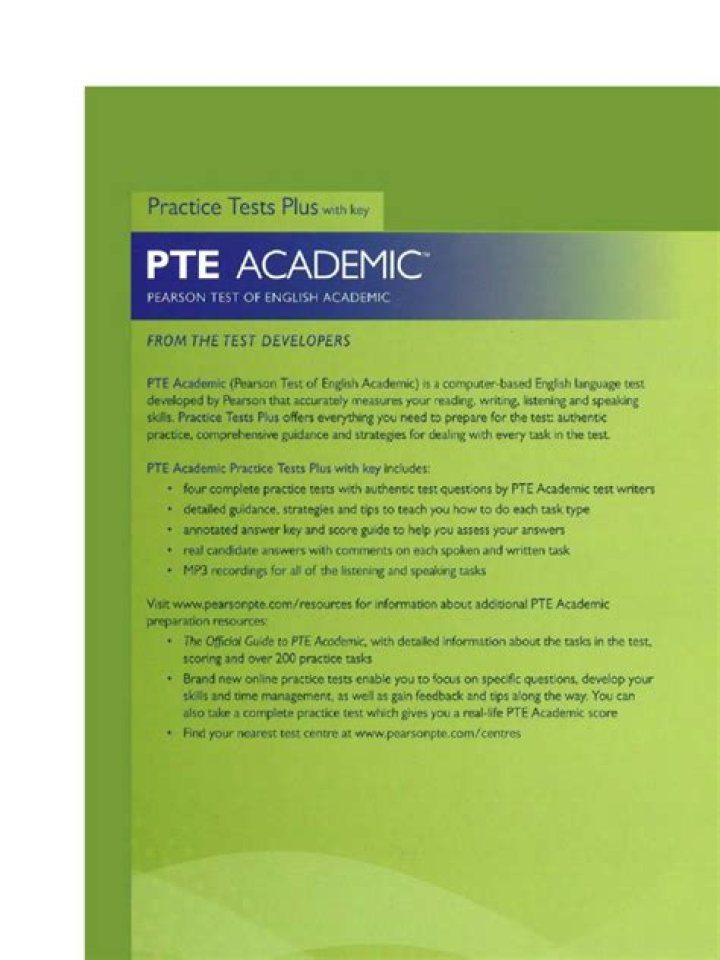 PTE Academic Practice Test Plus PDF – Download Now for Success