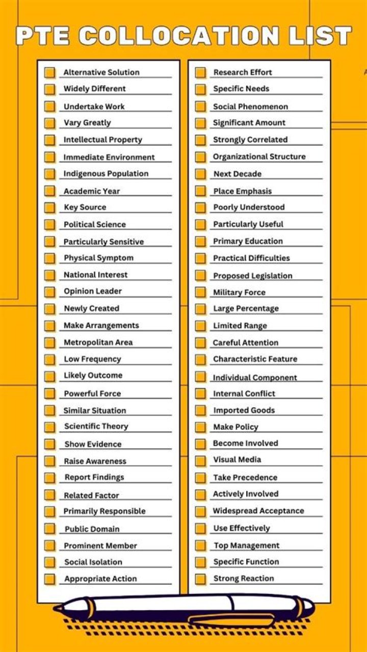 2025 PTE Collocation List PDF – Complete Study Guide & Practice Test