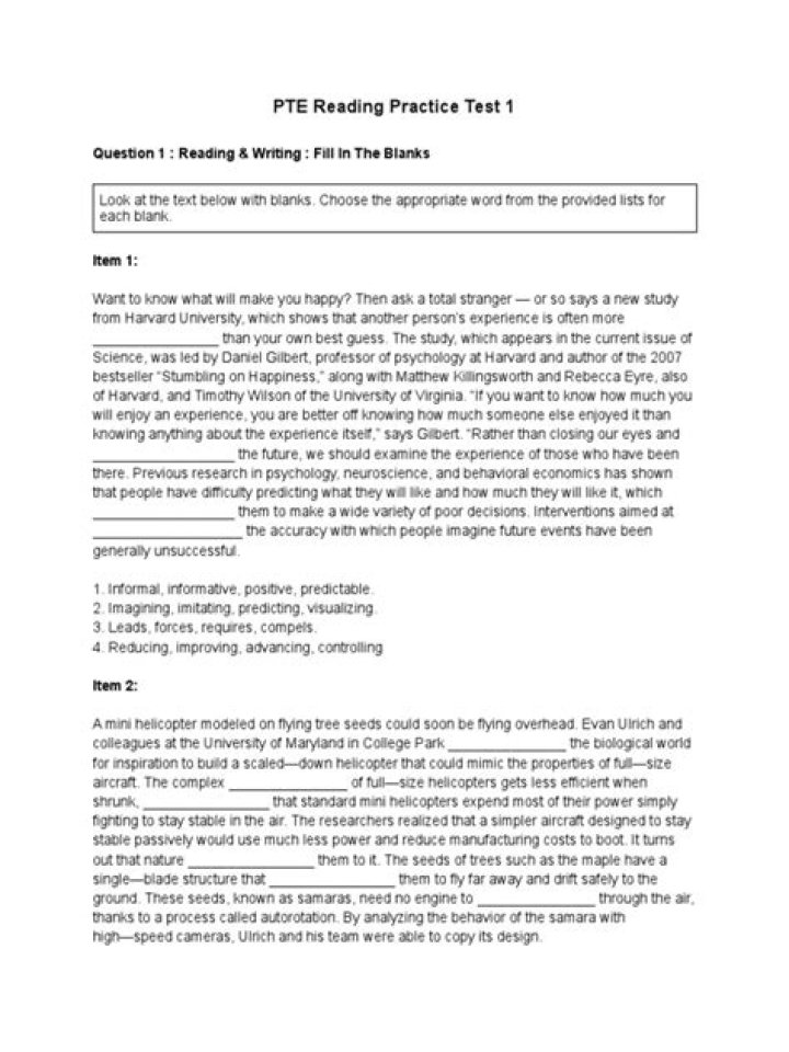 Free PTE Test Sample PDF Download Now