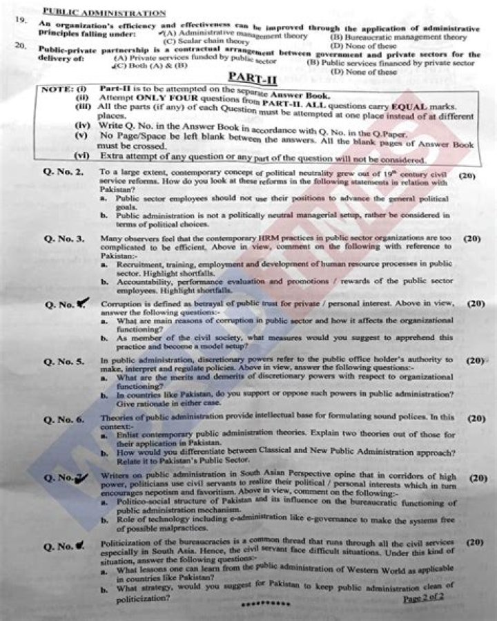 Public Administration Exam Questions & Answers PDF with Detailed Solutions