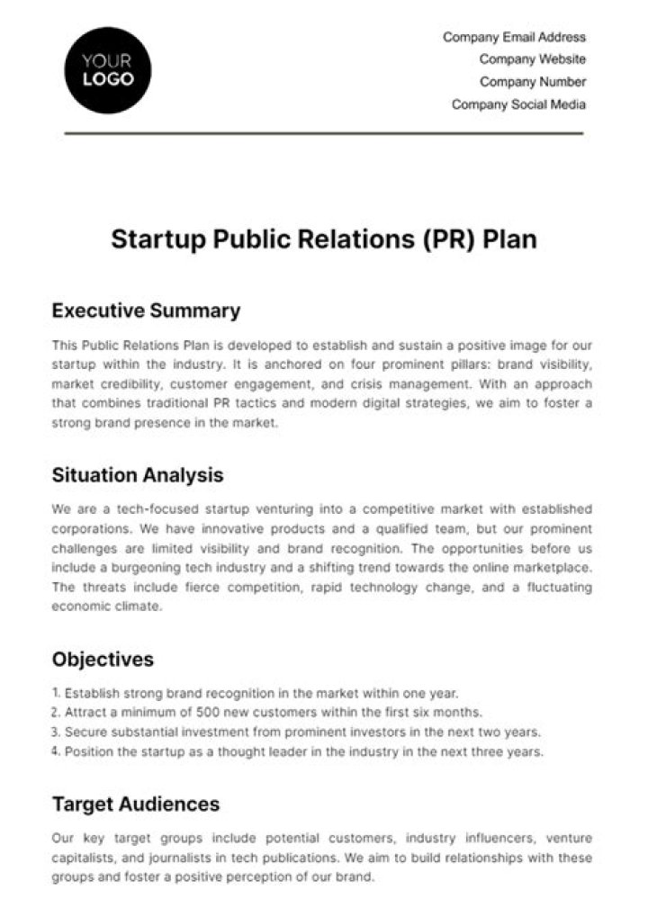Public Relations Plan Example PDF: Complete Template & Strategy Guide