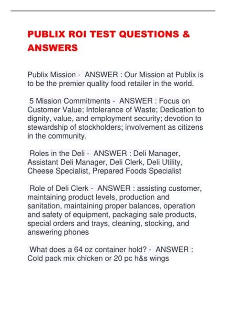 Publix ROI Test Questions PDF: Maximize Store Profit Insights