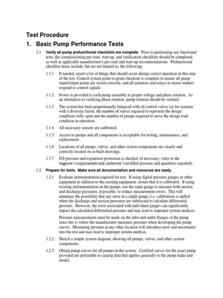 Pump Testing Procedure PDF: Step-by-Step Guide & Downloadable Template
