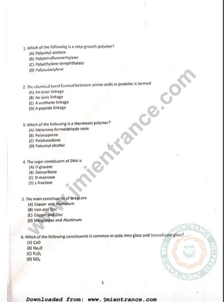 Pune University MSC Chemistry Entrance Exam: Sample Question Papers PDF