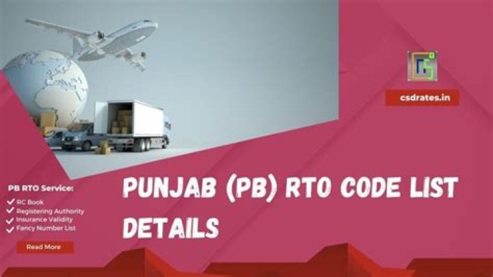 Punjab RTO Code List PDF – Complete Guide to Vehicle Registration Codes