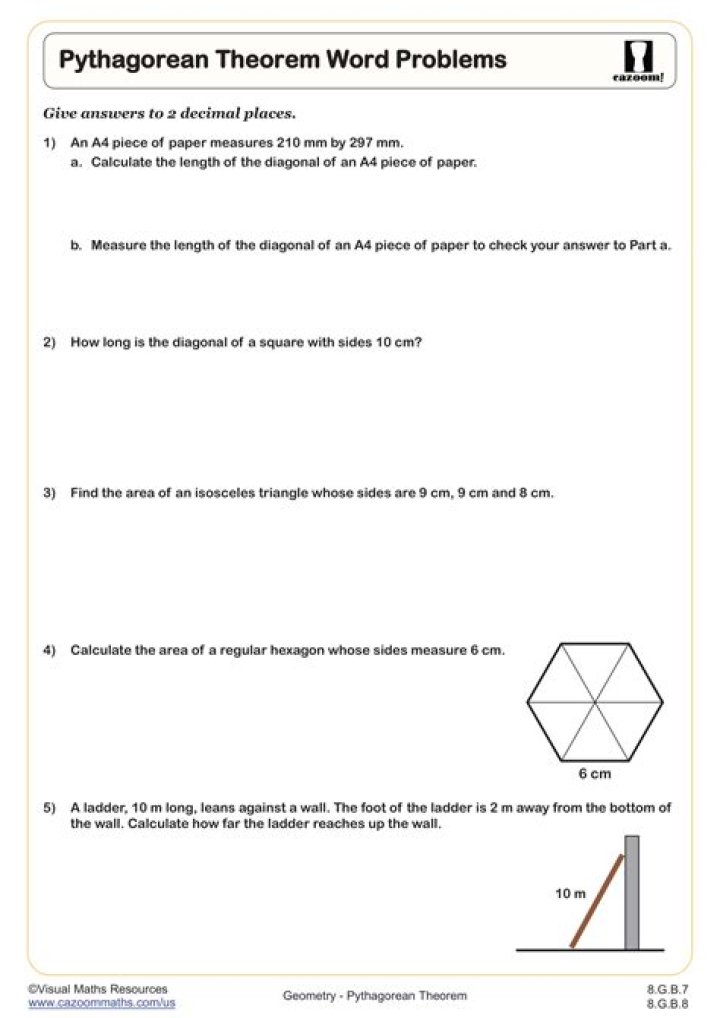Pythagorean Theorem Word Problems with Answers PDF – Download Now
