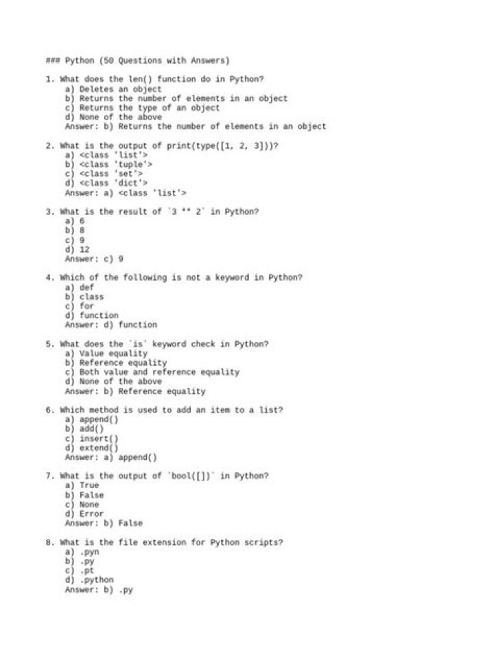 Python Assessment Questions and Answers PDF Guide