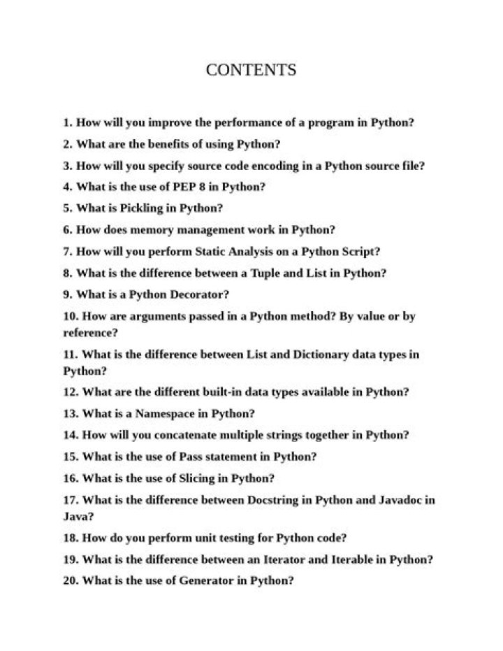 Top Python Interview Questions & Answers PDF for Job Success