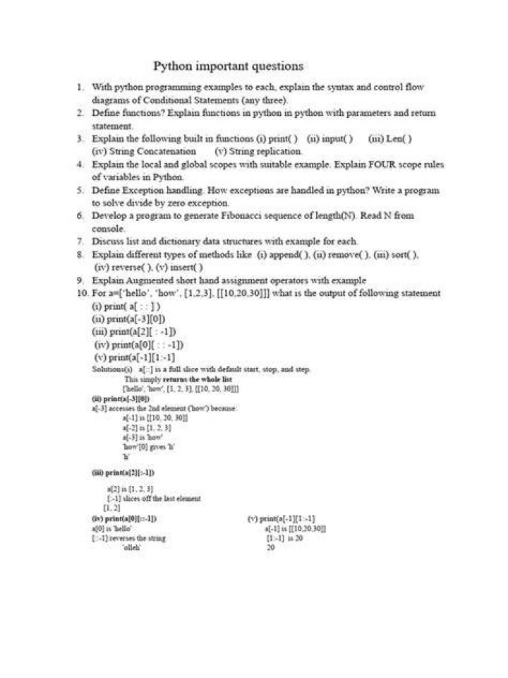 Top Python Programming Questions PDF for Beginners & Experts