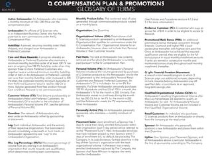 Q Sciences Compensation Plan PDF: Full Guide & Access