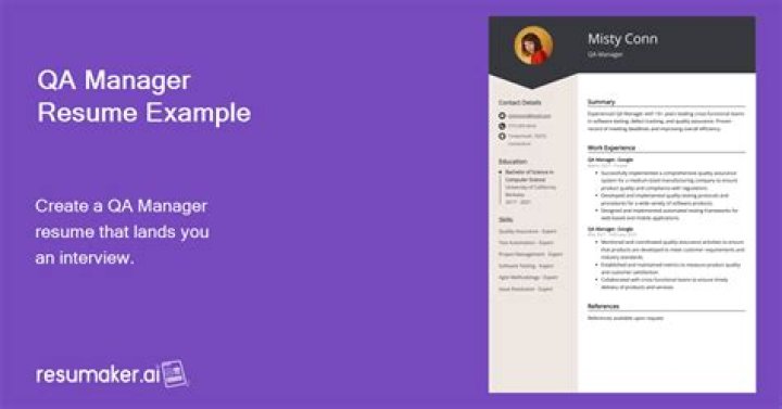 QA Manager Resume PDF for Hiring Managers