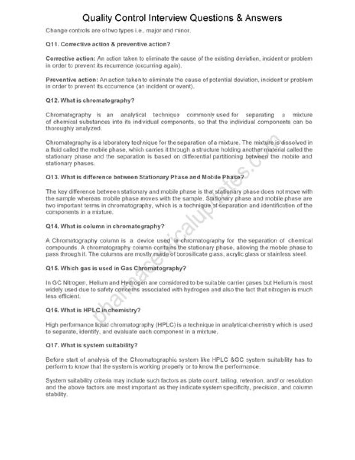 QC Chemist Interview Questions & Answers PDF – Top Prep Guide