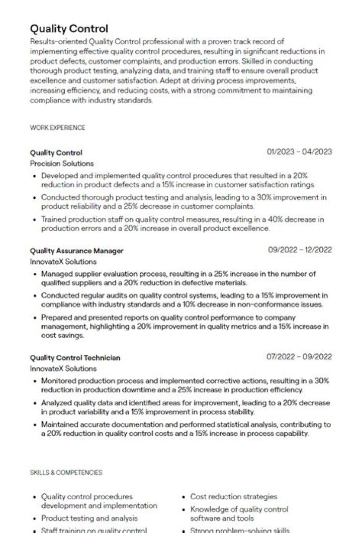 Quality Control Manager Job Description PDF: Key Responsibilities & Requirements