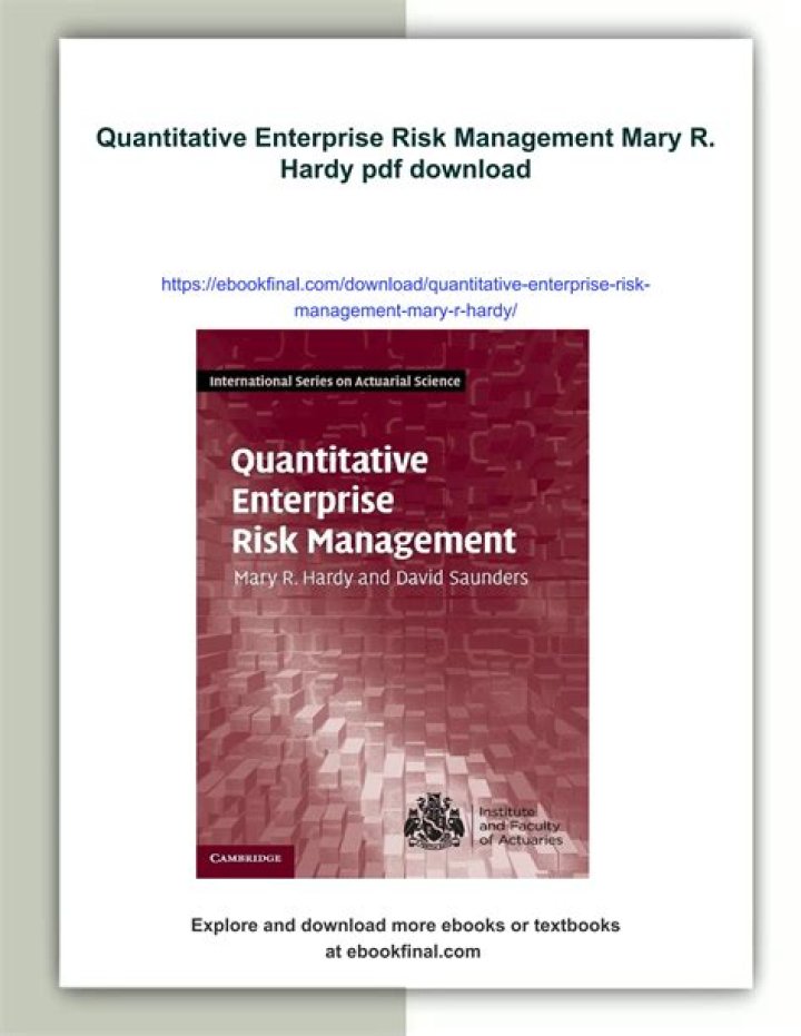 Quantitative Enterprise Risk Management: Hardy PDF Guide for Risk Professionals
