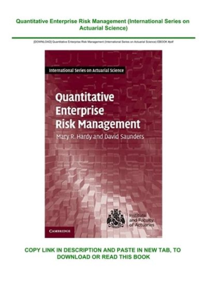 Mastering Quantitative Enterprise Risk Management: A Comprehensive PDF Guide
