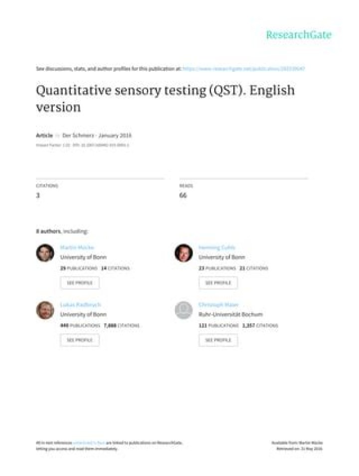 Quantitative Sensory Testing PDF: Comprehensive Guide to Sensory Analysis