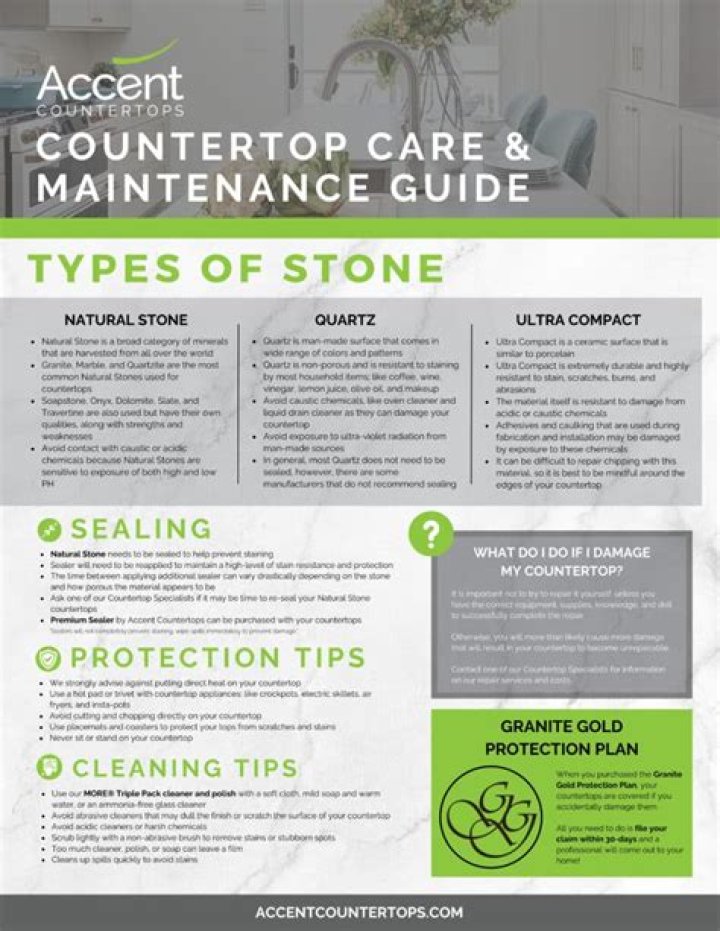 Quartz Countertops Care Sheet PDF – Ultimate Maintenance Guide