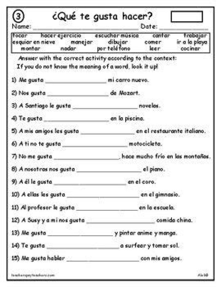 Descubre Qué Te Gusta Hacer: Worksheets PDF Gratis para Actividades Divertidas