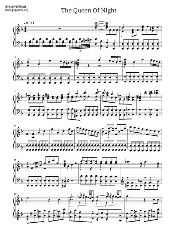 Queen of the Night Sheet Music PDF – Instant Download