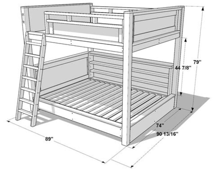 Queen Over Queen Bunk Bed Plans PDF – Full Size & Safe Designs