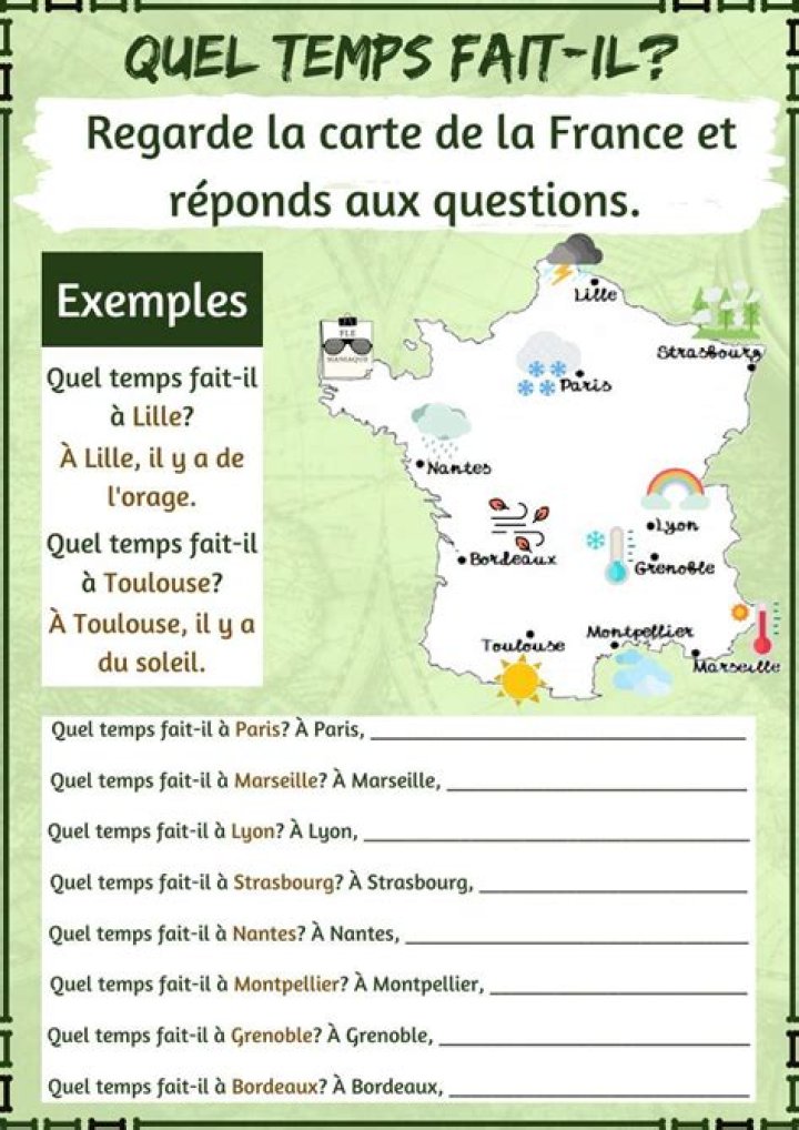 Trouvez le Temps Actuel : Quiz PDF Gratuit - Quel Temps Fait-il ?