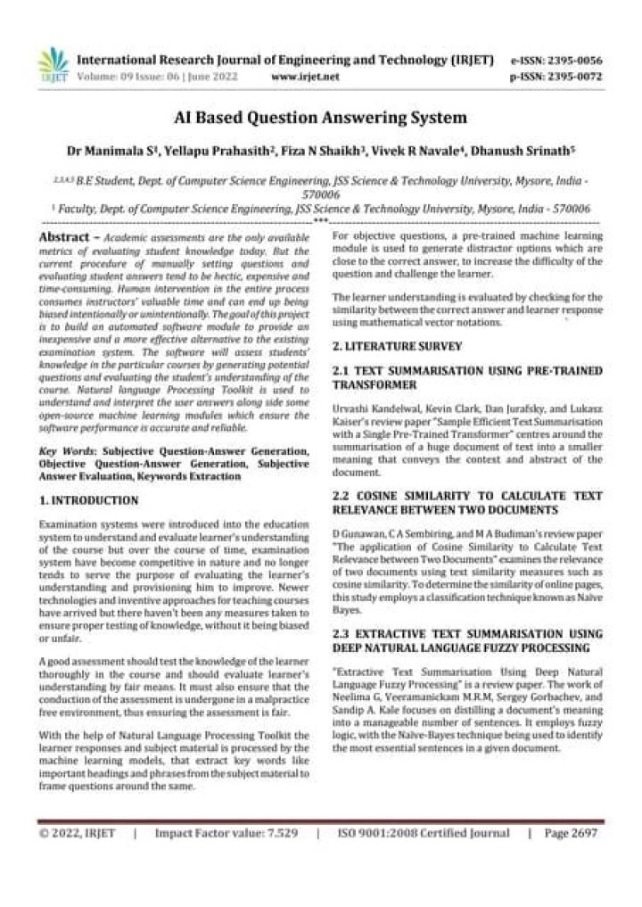 Efficient Question Answering System PDF Guide