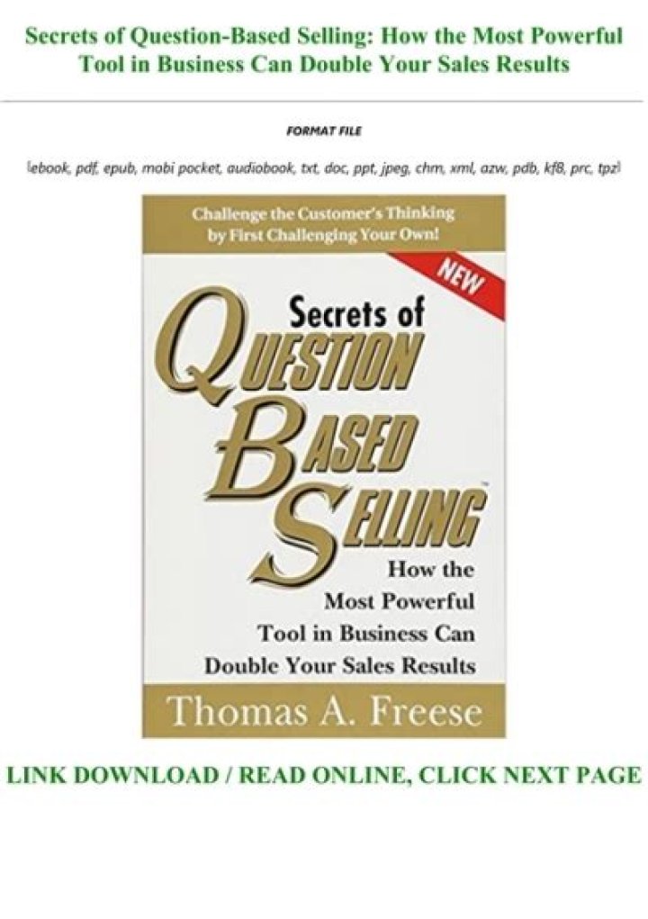 Master Question Based Selling: Free PDF Strategy Guide