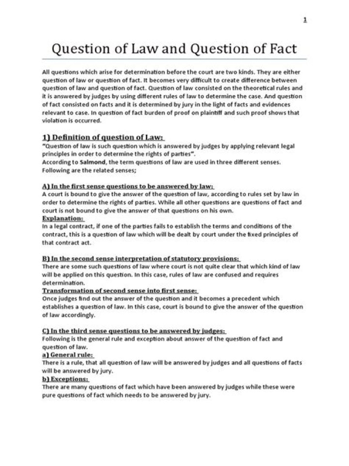 Understanding Legal Questions vs. Factual Questions: A PDF Guide