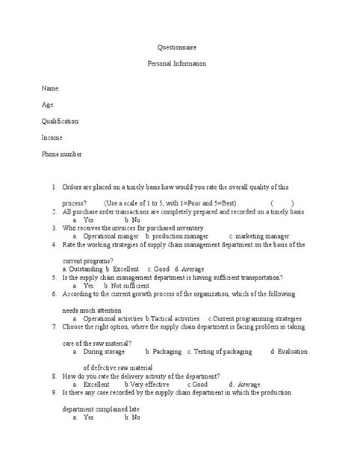 Inventory Management Questionnaire PDF – Free Download & Use