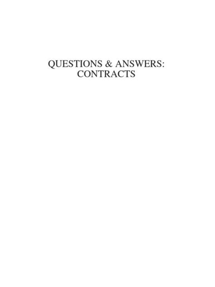 Questions & Answers Contracts PDF for Legal Clarity