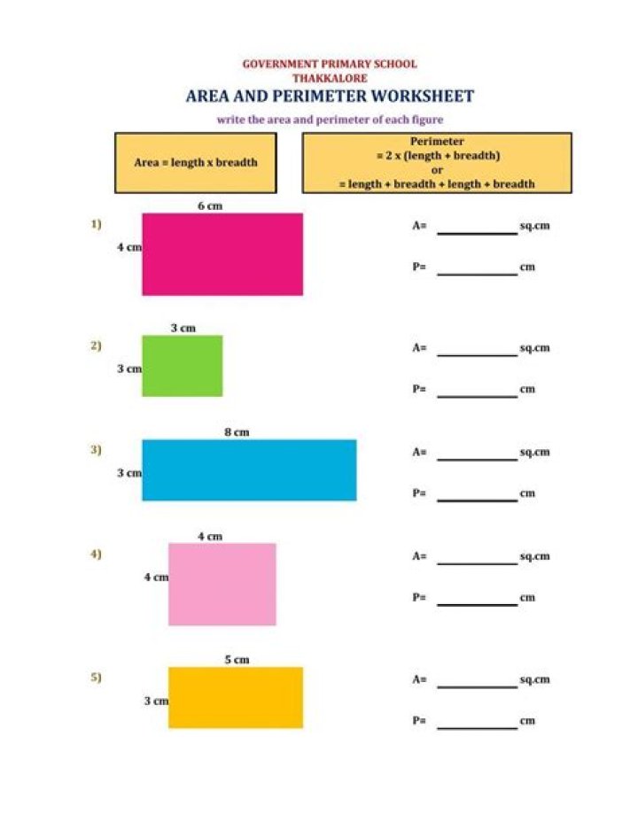 Class 5 Area & Perimeter Questions PDF – Free Practice PDF