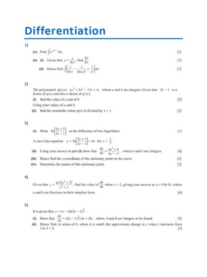 Class 11 Differentiation Questions PDF – Instant Study Guide