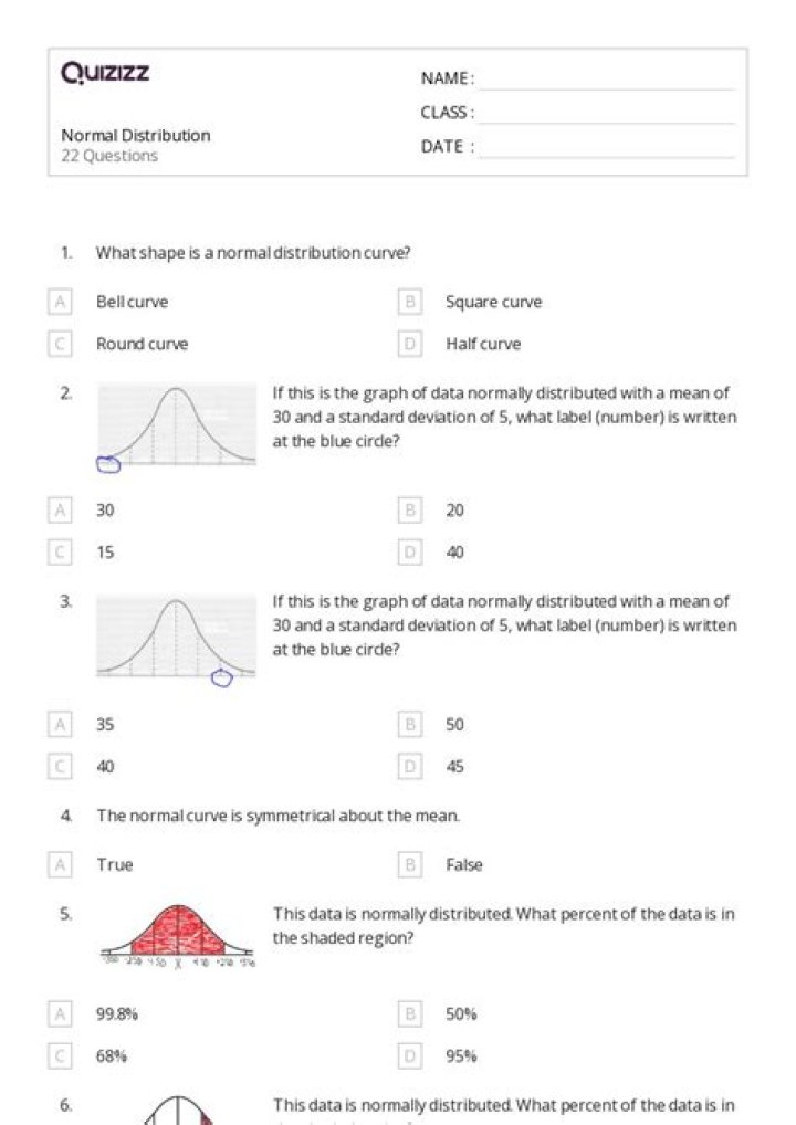 Free PDF Guide: Common Questions on Normal Distribution