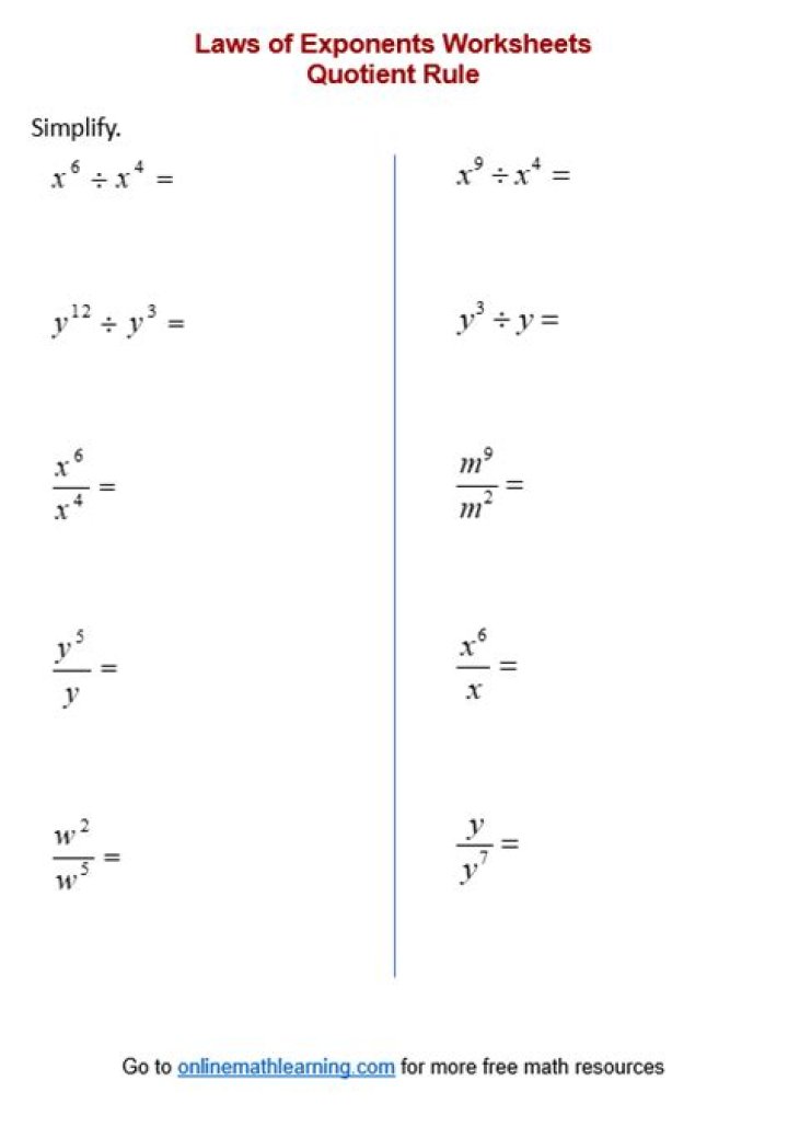 Free Quotient Rule Worksheet PDF – Master Calculus with Practice Problems