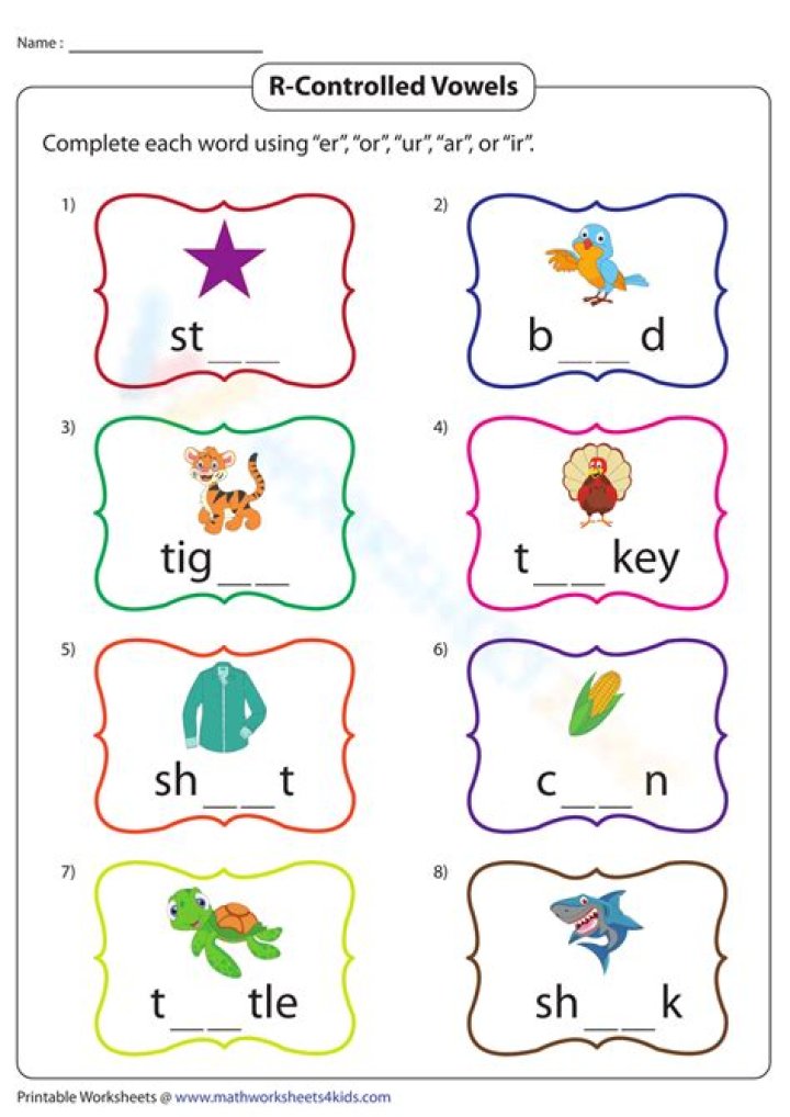 Free R-Controlled Vowels Worksheets PDF for Effective Phonics Practice