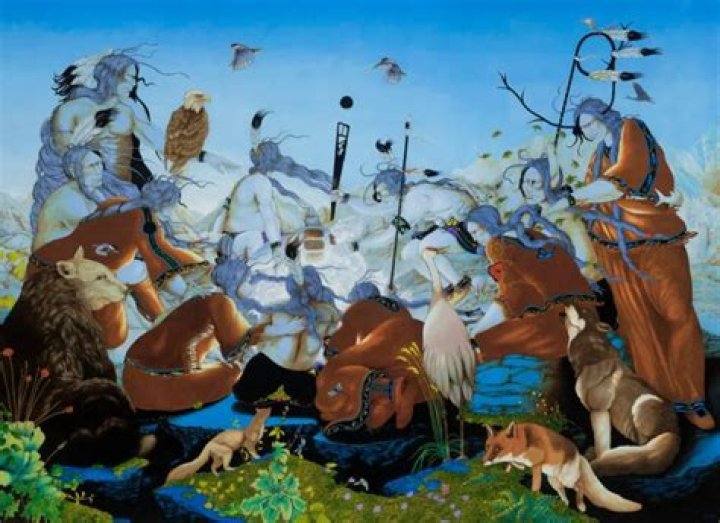Rabbett Before Horses Strickland Reinterprets Ojibwe Mythology Into Art