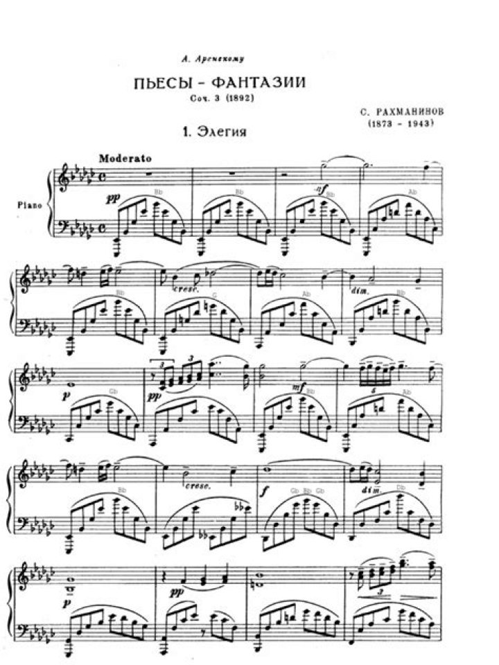 Rachmaninoff Elegy Sheet Music PDF – Download Full Score & Piano Parts