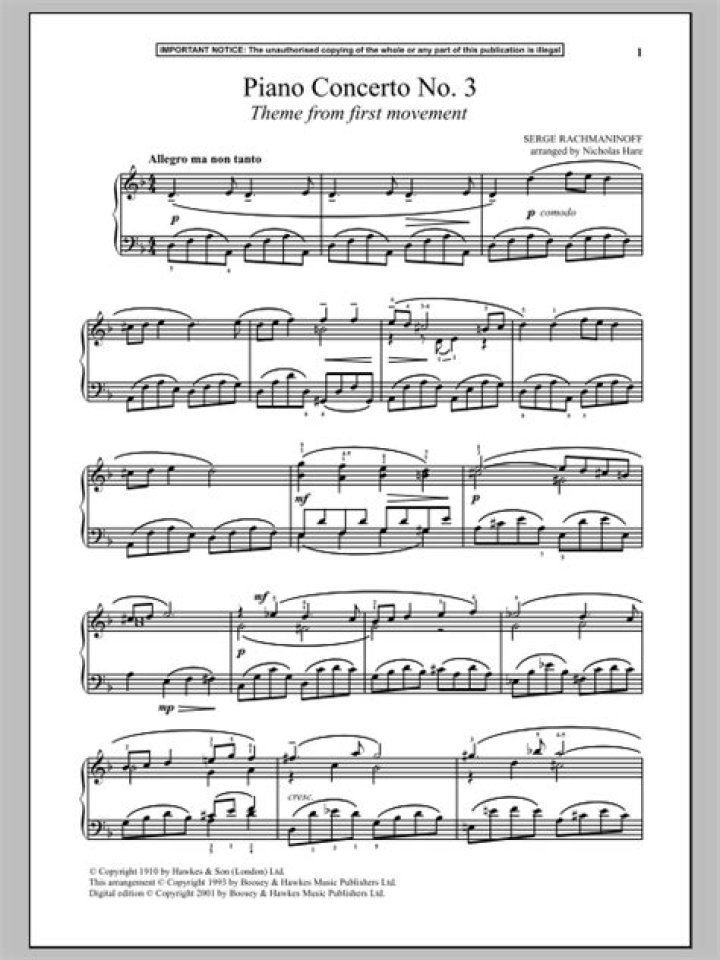 Rachmaninoff Piano Concerto No. 3 Sheet Music PDF – Download Full Score & Piano Parts
