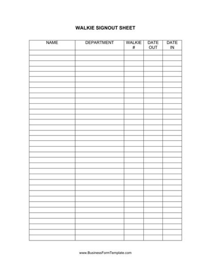 Free Radio Sign Out Sheet PDF – Print & Download Now