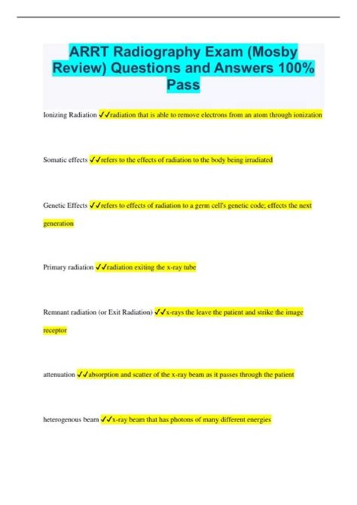 Radiography Test Questions and Answers PDF – Practice & Exam Prep