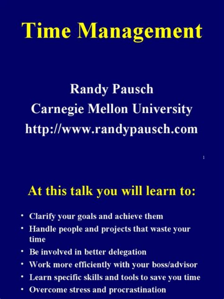 Master Time Management Like Randy Pausch: Essential PDF Guide
