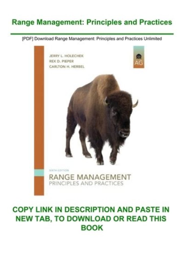 Master Range Management Principles and Practices: A Comprehensive PDF Guide